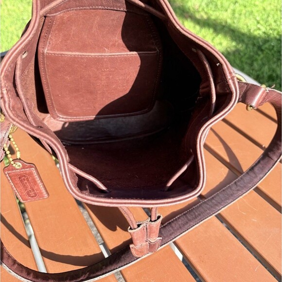 Vintage Coach 9814 Legacy Brown Leather Drawstring Bucket Bag USA - Picture 3 of 8